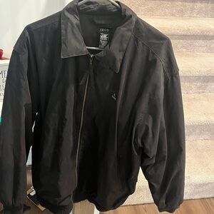 Izod Men's Black Windbreaker Jacket Size Large